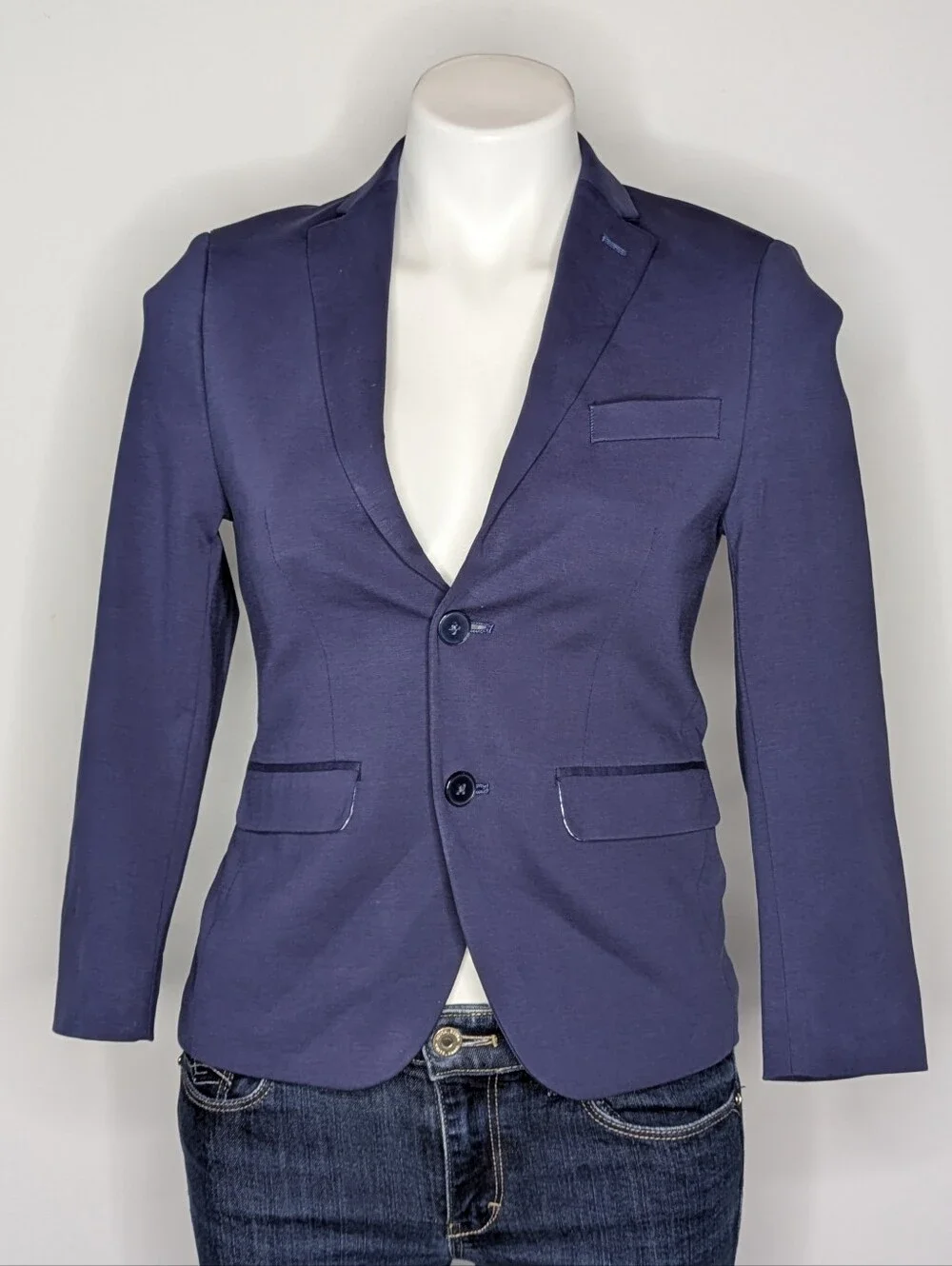Lauren Ralph Lauren Blue Cotton Blend Blazer 10